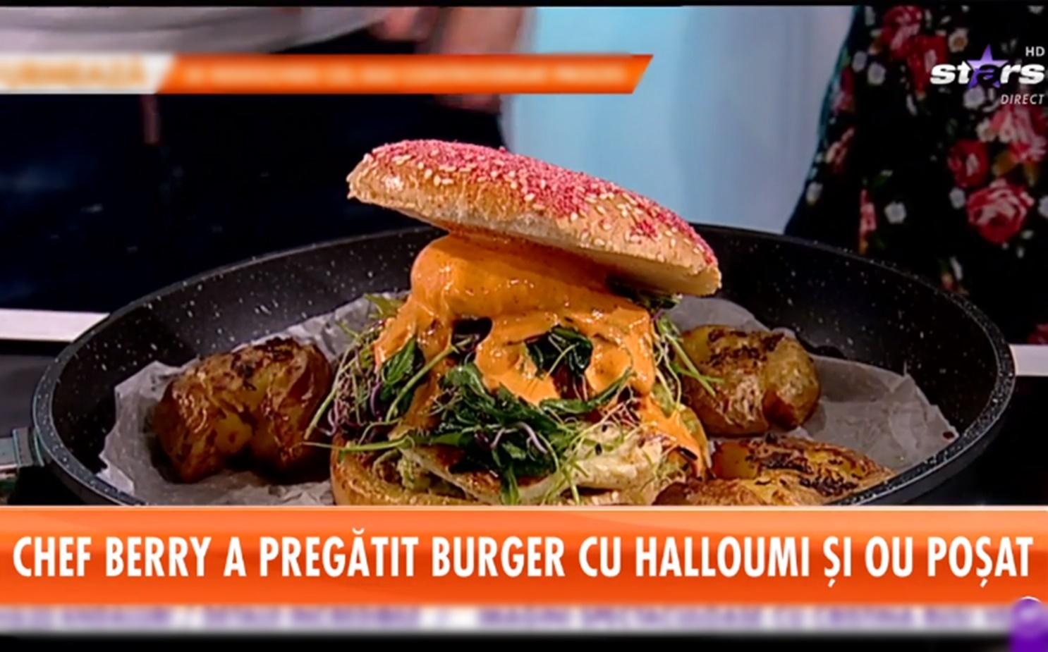 Rețetă de Burger cu halloumi și ou poșat - Reţeta lui Chef Berry - Star Matinal