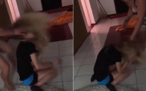 Imagini șocante! O bonă, bătută cu bestialitate de mama copilului, în Dâmbovița! VIDEO