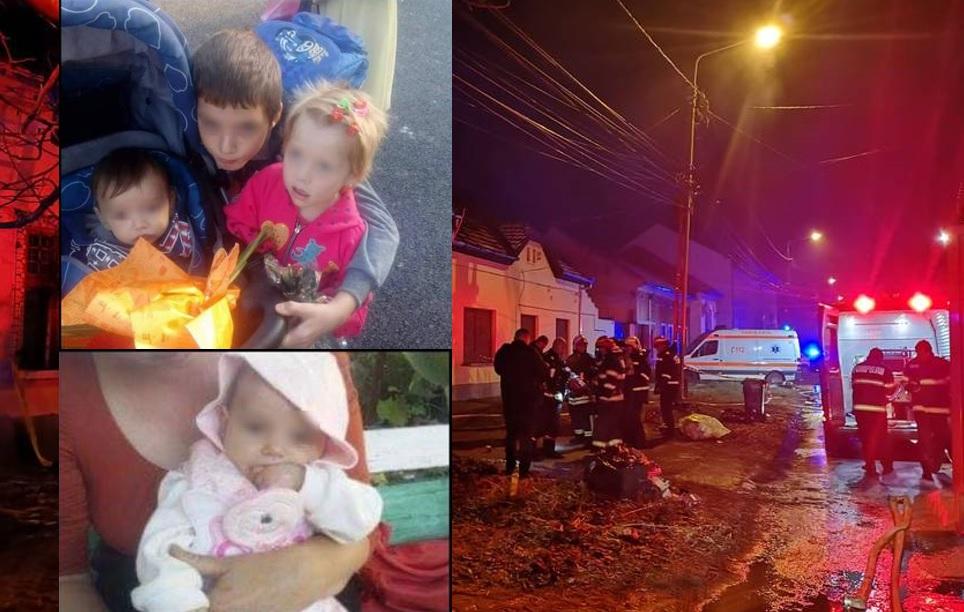 Frățiorii Alexandra, Andrei, Antonia şi Adrian au murit arși de vii, &icirc;n casă. Mama, care plecase după băutură, a postat un mesaj pe Facebook