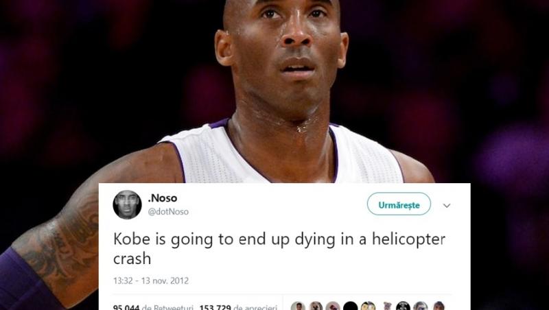 Kobe Bryant a murit într-un accident de elicopter