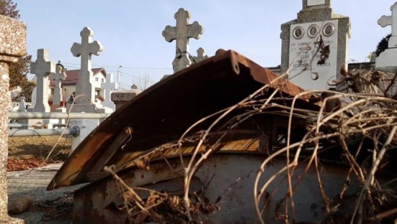 Cimitirul Dumbrava, în care a fost găsit cadavrul mumificat al unei femei necunoscute.