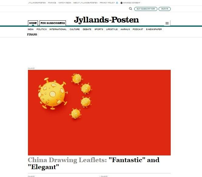 O caricatură a coronavirusului publicată &icirc;ntr-un ziar danez a provoacat furia reprezentanţilor chinezi la Copenhaga