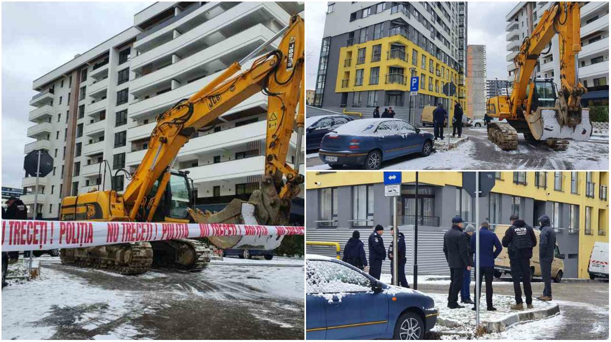 Detalii cumplite din Brașov! Bărbatul care s-a aruncat de la etaj cu bebelușul &icirc;n brațe a căzut pe un excavator! Șoferul nu a auzit nimic