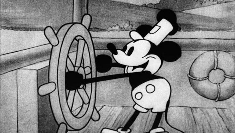 Primul vizual cu Mickey Mouse, produs de Walt Disney