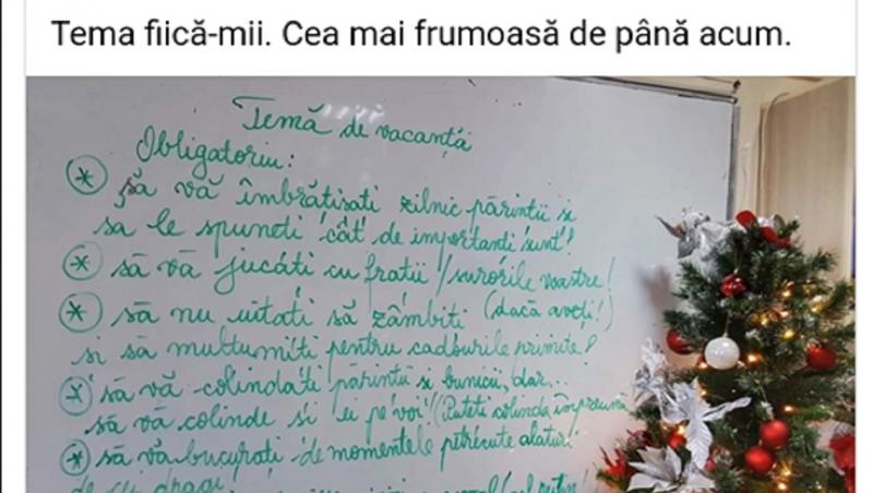 O profesoară din România a dat cea mai frumoasă temă de vacanță