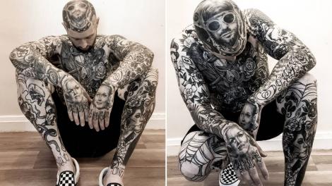 Bărbatul care a petrecut 150 de ore la salonul de tatuaje. Cu ce se ocupă în viața de zi cu zi