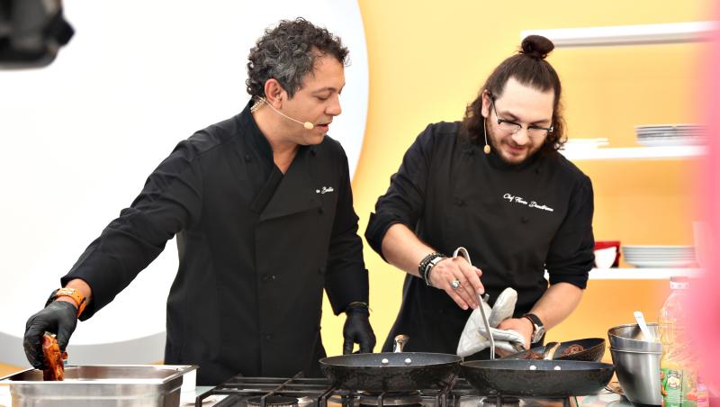 Sorin Bontea și Florin Dumitrescu, în sezonul 8 al emisiunii „Chefi la cuțite”