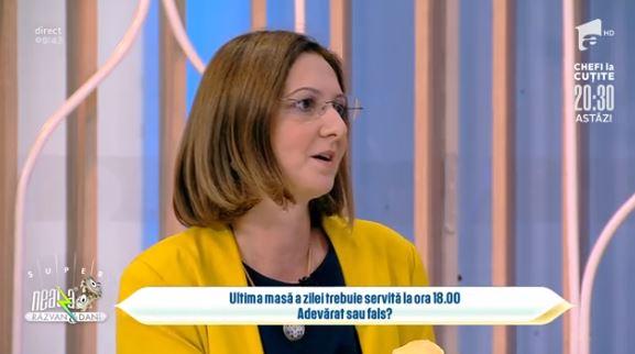 C&acirc;nd trebuie să m&acirc;ncăm ultima masă a zilei ne spune doctorul Laura Davidescu la Neatza cu Răzvan și Dani