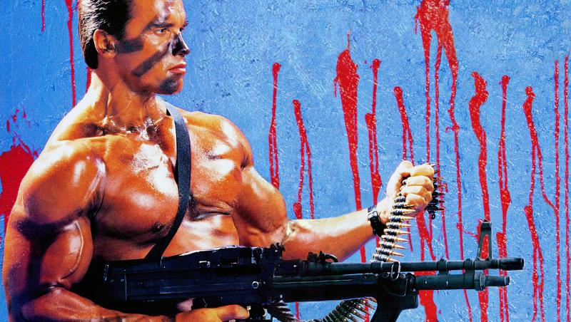 Arnold Schwarzenegger în filmul ''Commando'' din 1985