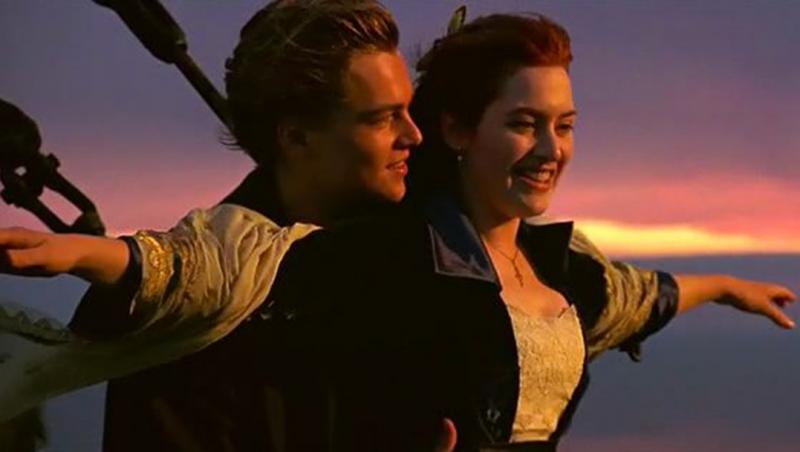 Leonardo DiCaprio și Kate Winslet, într-o scenă din ''Titanic''