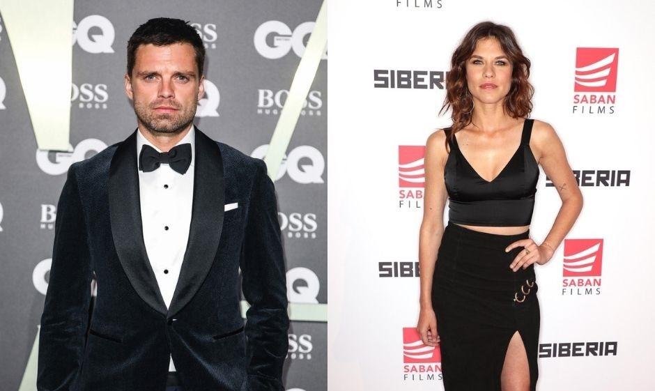Sebastian Stan și Ana Uretu pe covorul rosu de la Hollywood, sunt imbracati in negru si se lasa fotografiati