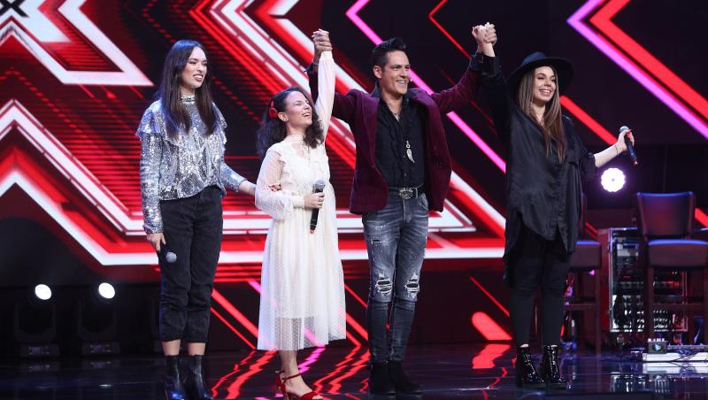 Ștefan Bănică Jr. și concurentele din echipa sa, în noul sezon „X Factor”