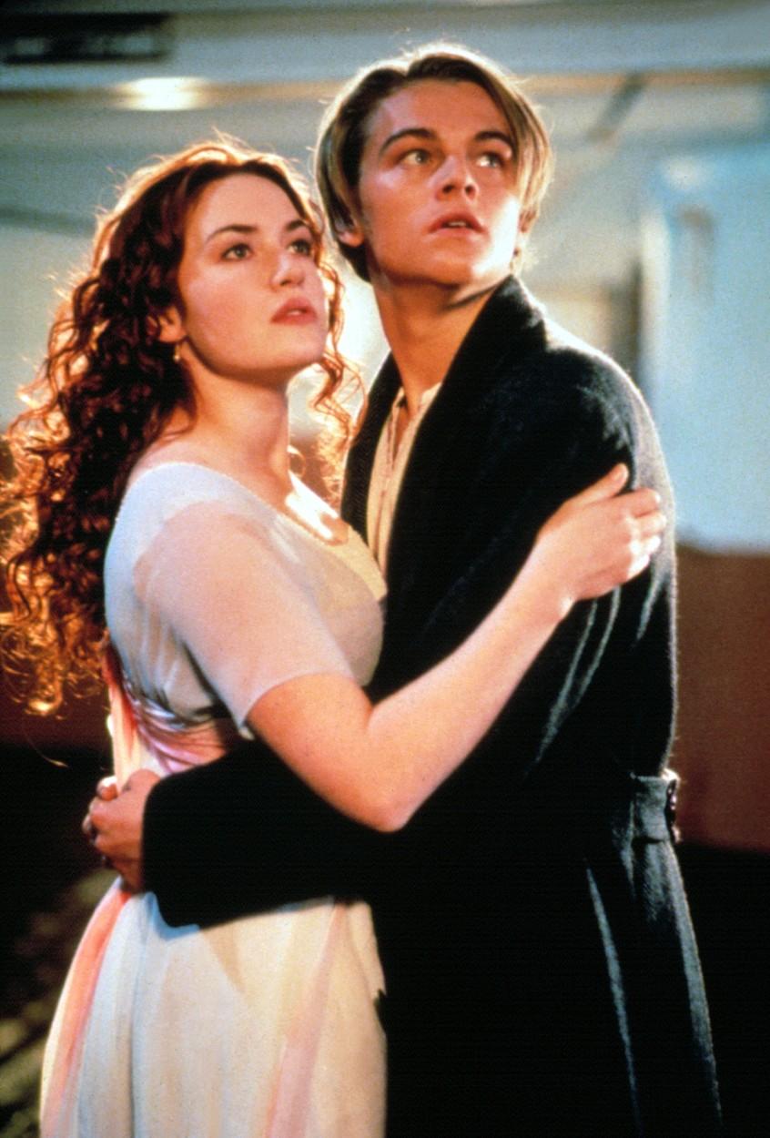 Kate Winslet (Rose) și Leonardo DiCaprio (Jack) în Titanic (1997)