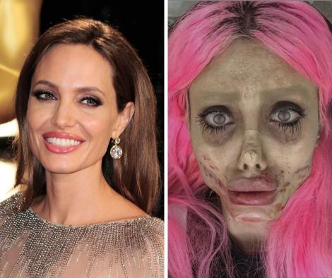 Angelina Jolie, varianta "zombie". Ce s-a intamplat cu femeia care s-a deformat total in incercarea de a semana cu celebra actrita