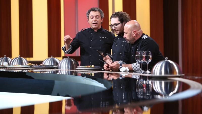 Sorin Bontea, Florin Dumitrescu și Cătălin Scărlătescu, în sezonul 8 „Chefi la cuțite”