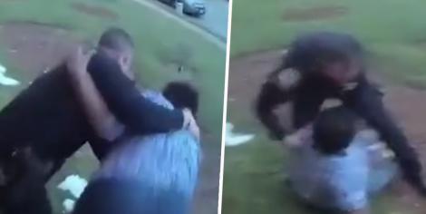 Un polițist a tr&acirc;ntit o bunică de 76 de ani la păm&acirc;nt! A fost filmat! &bdquo;Este absurd&rdquo; - VIDEO
