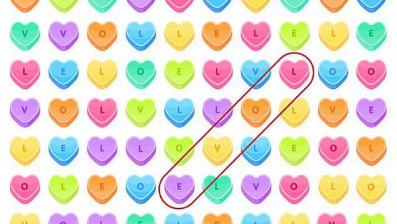 Testul iubirii de Valentine's Day. Tu vezi cuvântul „love”?