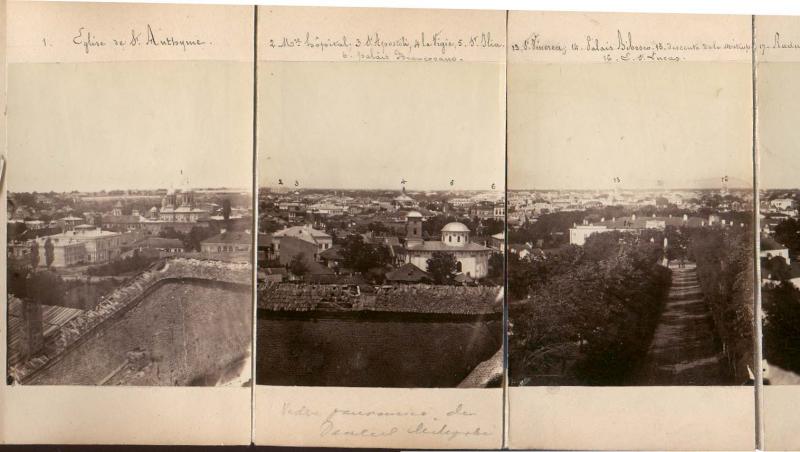 1863. O capodoperă a lui Carol Popp de Szathmary, vederea panoramică a Bucureștiului. Imaginea i-a fost dăruită de către autor Doamnei Elena Cuza