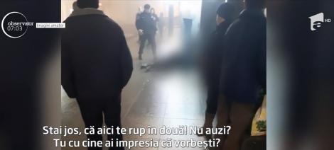 Jandarm dezlănțuit, la Cluj-Napoca! A snopit în bătaie un bărbat și a fost filmat! Atenție, imagini ce vă pot afecta emoțional! „Te rup în două!” - VIDEO