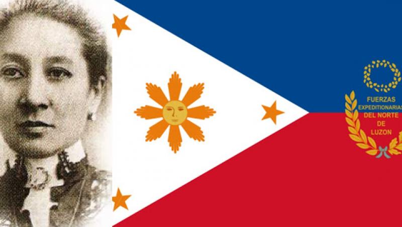 Marcela Agoncillo și drapelul filipinez.