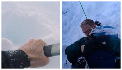 „N-am fost în viața mea mai speriat!”. Un tată și-a salvat copilul surprins de o avalanșă. Momentul a fost filmat! Video