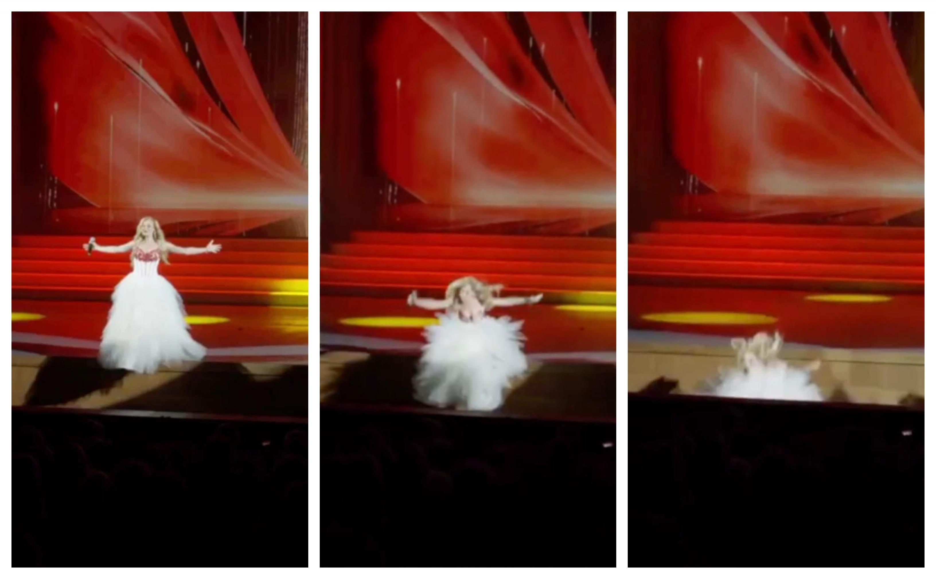 A căzut de pe scenă, de la trei metri &icirc;nălțime, și-a rupt piciorul, dar a continuat să c&acirc;nte! Imagini uluitoare! Video