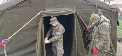 Opt corturi de triaj epidemiologic, instalate în facilităţi medicale civile şi militare din mai multe garnizoane din ţară