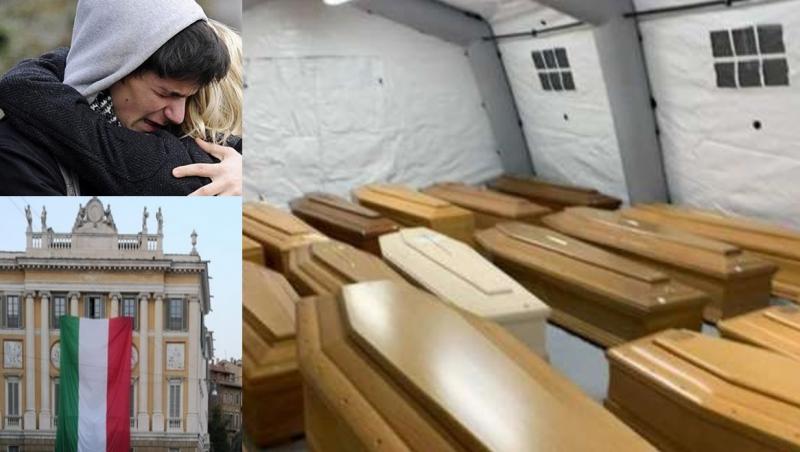 Bisericile și cimitirele din nodul Italiei sunt pline cu sicrie. Sute de morți pe zi, din cauza coronavirusului