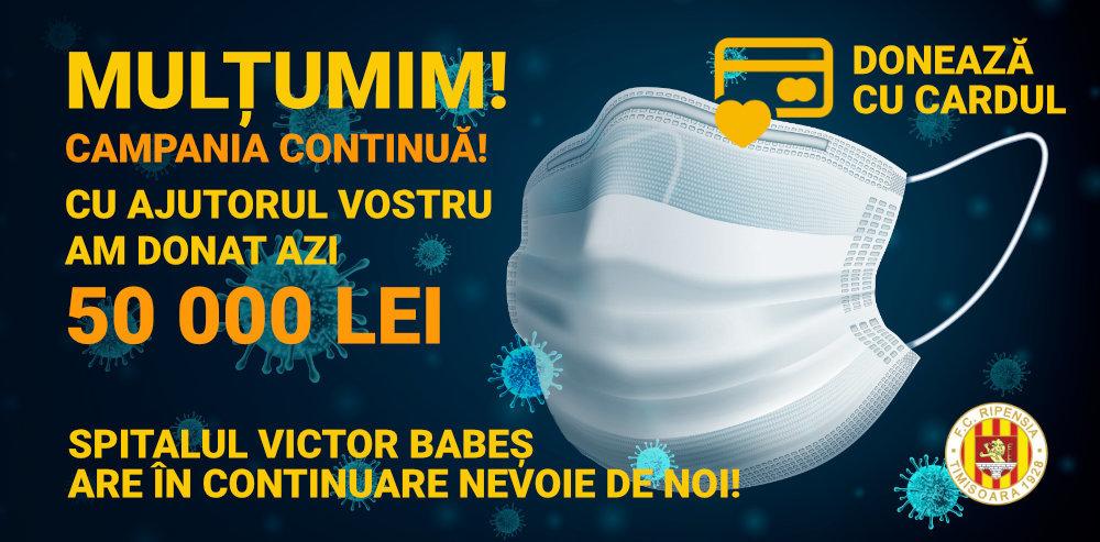 Ripensia Timişoara a donat 50.000 de lei spitalului Victor Babeş