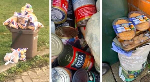 &bdquo;Porci risipitori! I-ar fi ajutat enorm pe nevoiaşi&rdquo;. Au cumpărat tone de m&acirc;ncare, de care nu aveau nevoie, și au umplut pubelele de gunoi! FOTO