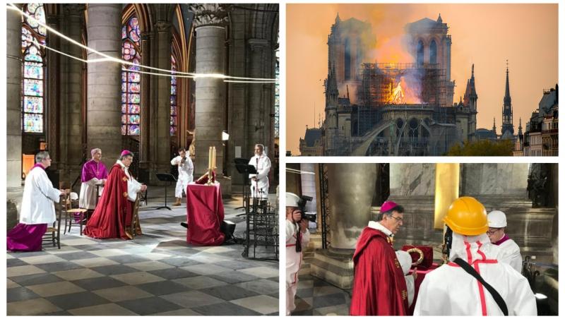 Slujbă emoționantă în Catedrala Notre-Dame, în fața Coroanei de spini, în Vinerea Mare, la un an de la incendiu!