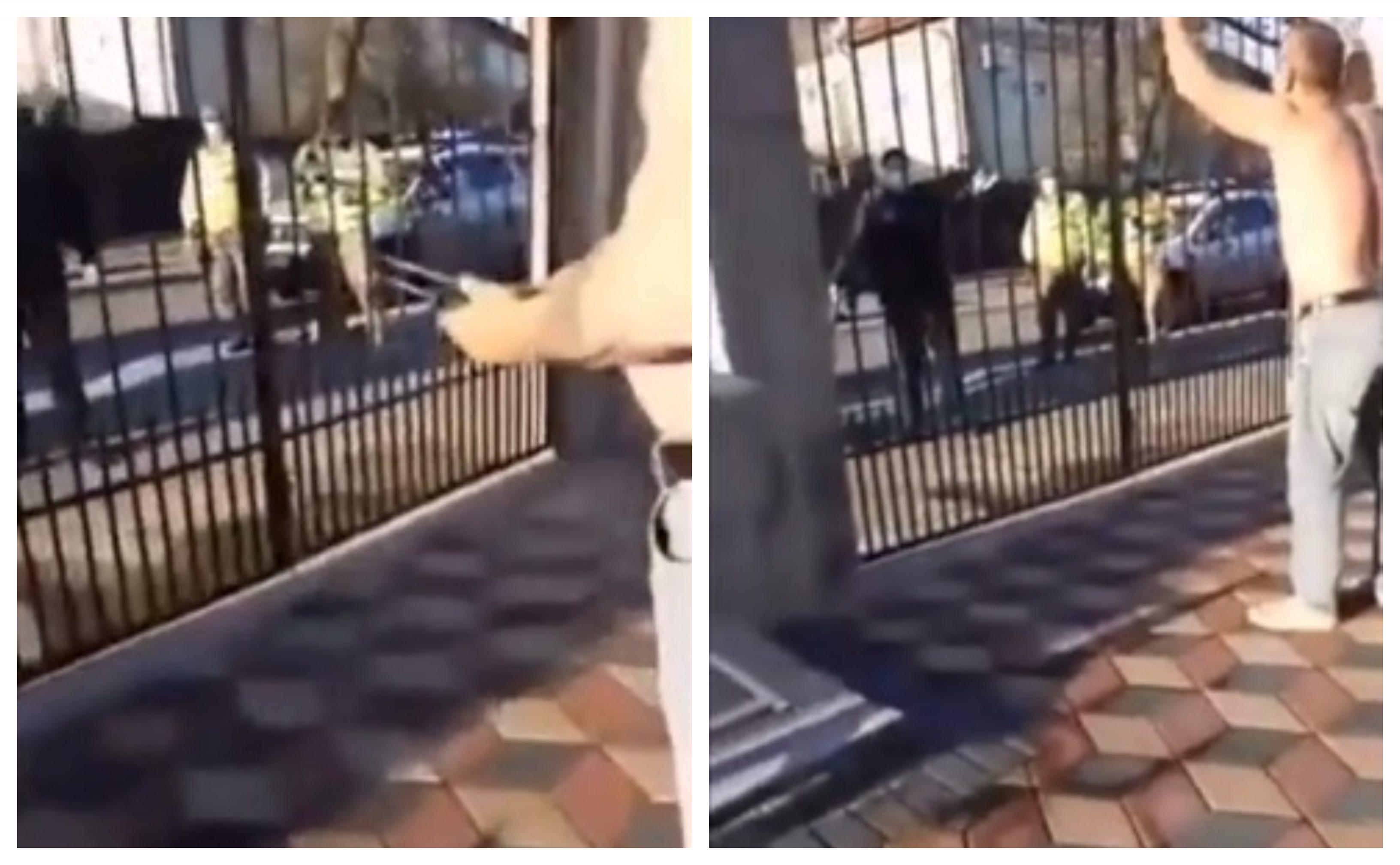 &bdquo;Tai 20 dintre voi p&acirc;nă mă prindeţi, javrelor!&ldquo;. Polițiști amenințați cu un cuțit, &icirc;n Craiova! Scandal &icirc;n fața unor copii!