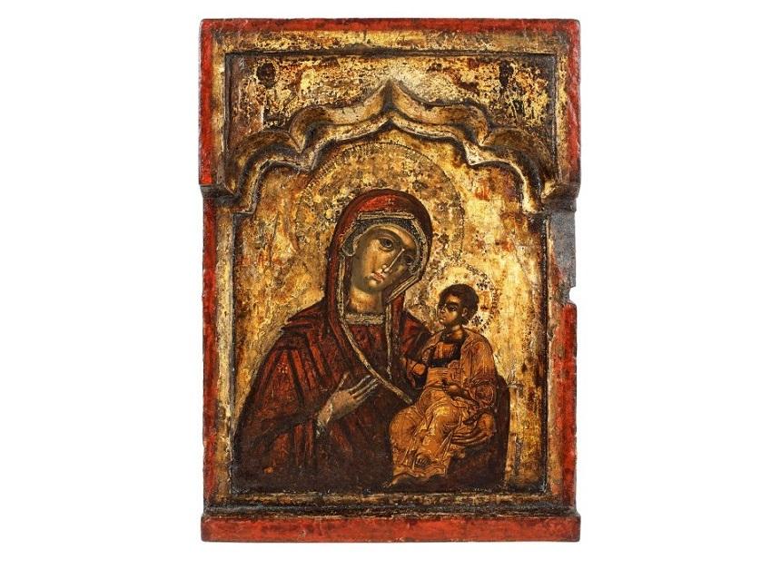 O icoană pe lemn din secolele XVI-XVII, adjudecată contra sumei de 10.000 de euro