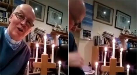 Un preot ținea o predică pe Facebook despre coronavirus atunci când și-a dat foc | VIDEO