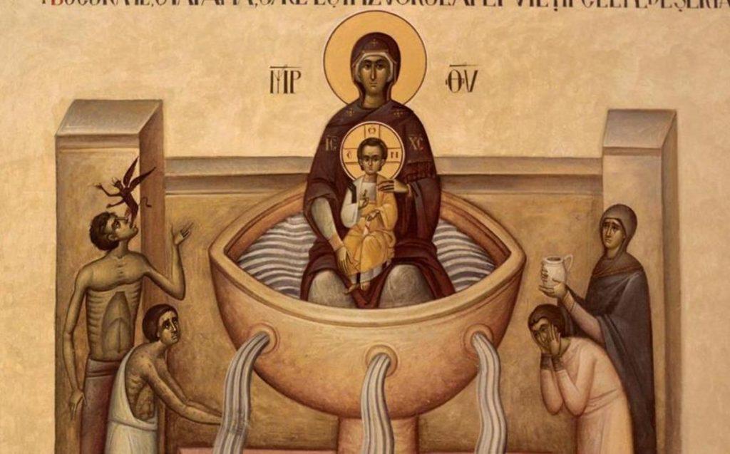 Izvorul Tămăduirii 2020. Sărbătoare mare pentru creștini: Icoana Maicii Domului, izvor al dumnezeirii și apa sfințită binecuv&acirc;ntează casele