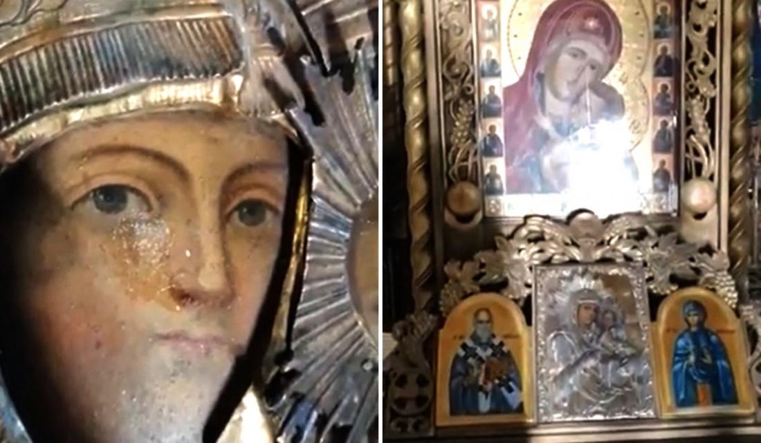 O icoană făcătoare de minuni dintr-o biserică din București a pl&acirc;ns lacrimi de mir, &icirc;n timpul slujbei: &bdquo;O minune ce ne dă un semn&rdquo;