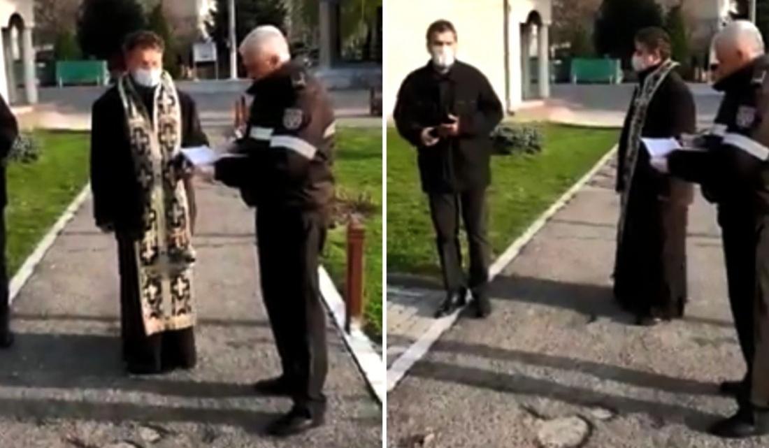Un preot a fost amendat de polițiști după ce a ținut o slujbă religioasă &icirc;n curtea bisericii. O femeie i-a sărit &icirc;n apărare: &rdquo;Mi-a murit şi mie soţul, să nu-l pomenesc?&rdquo;