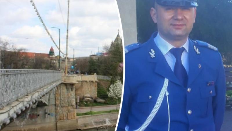 Un jandarm din Timișoara a salvat viața unei femei care voia să se arunce de pe un pod
