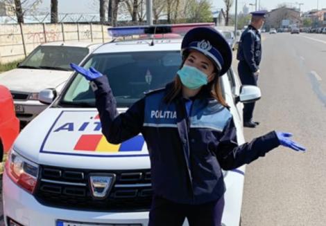 Imagine de zile mari! Gimnasta Larisa Iordache, polițist de profesie, a ieșit pe stradă să-și ajute colegii, din cauza lipsei de personal