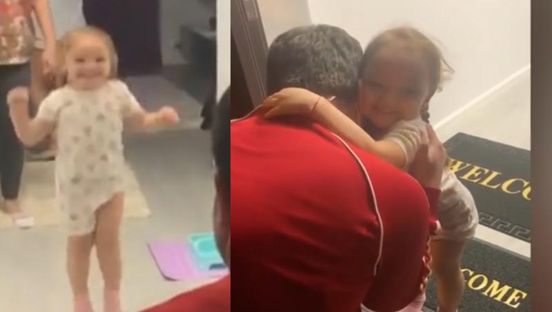 Video | Bucurie până la lacrimi! "Taaaati, ai veeniittt!!" Reația unei fetițe din România când și-a văzut tatăl ieșit din spital, videcat de coronavirus