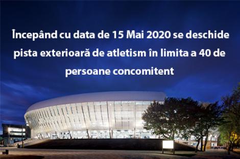 Pista de atletism de pe Cluj Arena se deschide de vineri, fiind permis accesul a maximum 40 de persoane concomitent