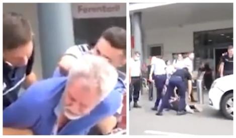 Un bătrân, pus la pământ de polițiști, în fața unui magazin din București! Atenție, imagini ce vă pot afecta emoțional! VIDEO