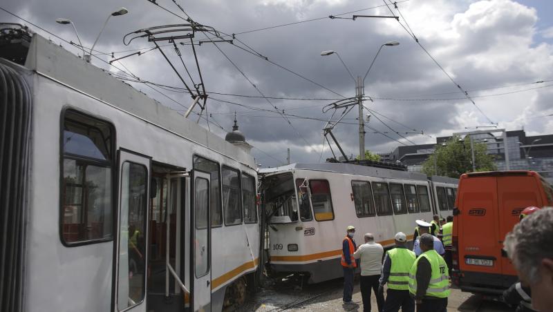 Ultimă oră. Două tramvaie s-au ciocnit în Capitală, în urmă cu puțin timp. Cel puțin șapte persoane sunt rănite