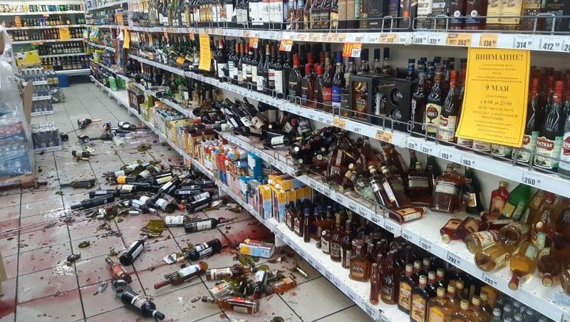 Supermarket inundat cu alcool, în Rusia