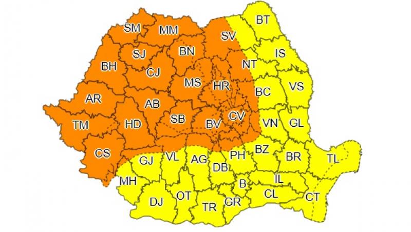 Alertă meteo! Potop, în România! Cod portocaliu și Cod galben prelungit! Unde va ploua torențial, în următoarele ore. Când scăpăm de ploi