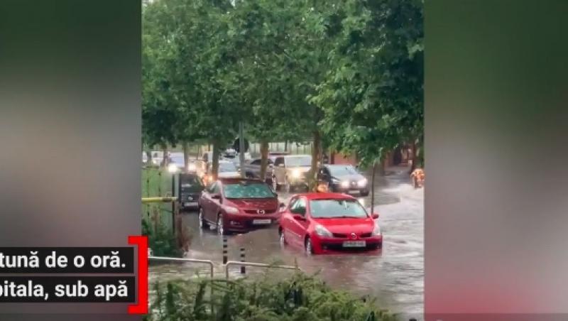 Bucureştiul s-a inundat după o ploaie torențială