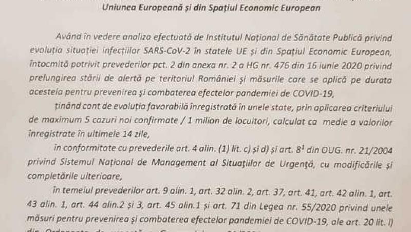 Document oficial. Românii care se întorc din Italia și alte patru țări nu vor mai sta în izolare. De când se aplică măsura