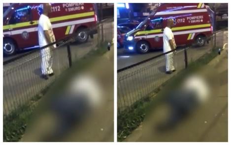 Imagini uluitoare, în fața spitalului Floreasca din București! Un bărbat prăbușit pe trotuar, ignorat total! VIDEO