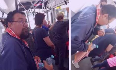 Scandal monstru în autobuz. Călătorii au mustrat un bărbat care ținea masca în mână, în loc de față. Reacția omului, revoltătoare - Video