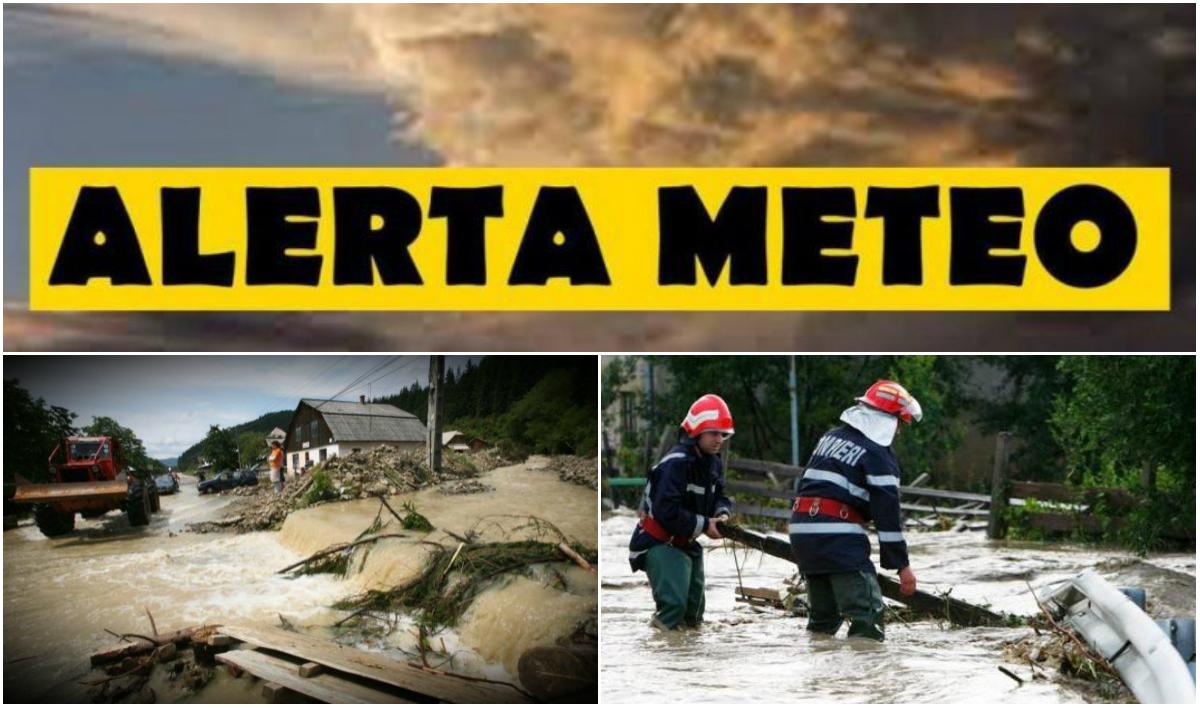 Hidrologii au emis cod Roșu de inundații, valabil &icirc;n această noapte! Sistemul RO-ALERT a fost activat. Ce zone vor fi afectate